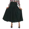 Chloé Chloe Ladies Eclipse Green Bohemian Jupon Fluid Pleated Midi Skirt In Green