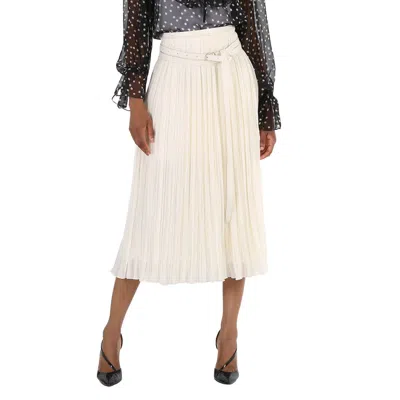 Pre-owned Chloé Chloe Ladies Eden Pleated Mid-length Skirt In White