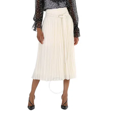 Chloé Chloe Ladies Eden Pleated Mid-length Skirt In Metallic