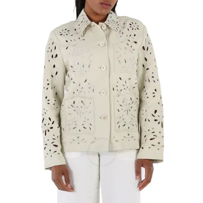 Chloé Chloe Ladies Embroidered Overshirt Jacket In White