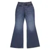 Chloé Chloe Ladies Faded Denim High-rise Flared Jeans In Blue