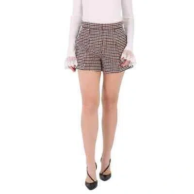 Pre-owned Chloé Chloe Ladies High-rise A-line Checked Wool-blend Shorts, Brand Size 36 (us Size In Multicolor