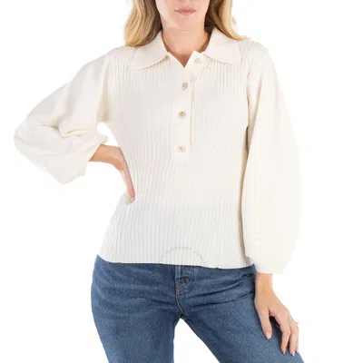 Chloé Chloe Ladies Iconic Milk Balloon-sleeve Polo Jumper In Neutral