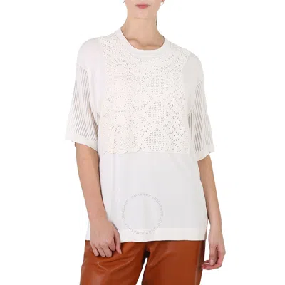 Chloé Chloe Ladies Iconic Milk Crochet Patch Shirt In White