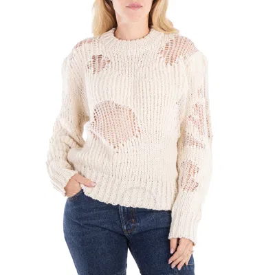 CHLOÉ CHLOE LADIES ICONIC MILK DISTRESSED SWEATER