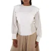 Shop Chloé Chloe Ladies Iconic Milk Flouncy Scallop Embroidered Shirt