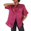 Chloé Chloe Ladies Pink Bow Tie Silk Blouse In Pink