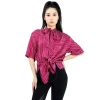 Chloé Chloe Ladies Pink Bow Tie Silk Blouse In Pink