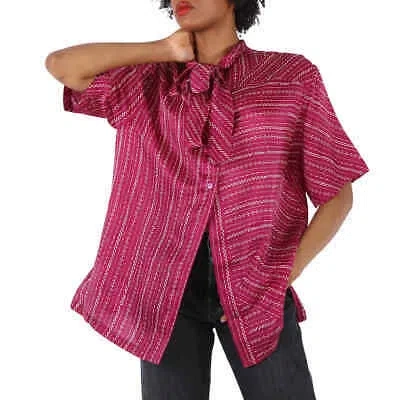 Pre-owned Chloé Chloe Ladies Pink Pussy Bow Silk Top, Brand