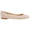 Chloé Chloe Lauren Scalloped Leather Ballerina Flat In Pink