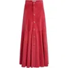 Chloé Suede Midi Skirt In Red