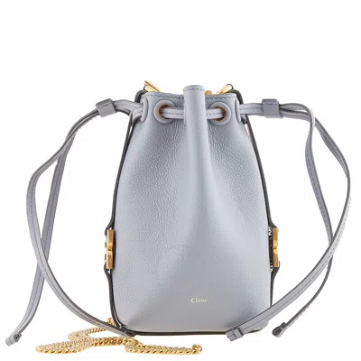【Chloe】marcieグレインカーフスキン Storm Blue Chloé グレインレザー製Marcieサドルバッグ の茶色