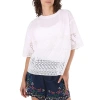 Chloé Chloe Ladies White Cotton Poplin Embroidered Shirt In White