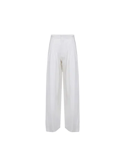 Chloé Chloe Ladies White Pleated Wide-leg Pants