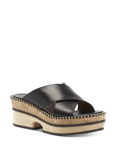 Chloé Laia Womens Open Toe Wedges Mule Sandals In Black