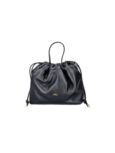 Chloé Lamb Leather Crossbody Bag With Leather Lining In Black