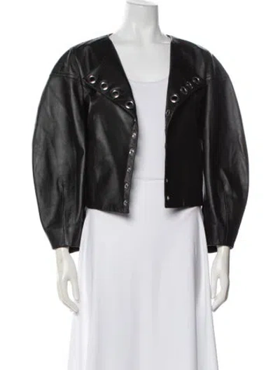 Pre-owned Chloé Lamb Leather Jacket W/ Tags In Black