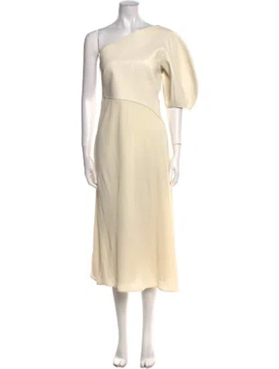 Pre-owned Chloé Lamb Leather Midi Length Dress W/ Tags In Neutral