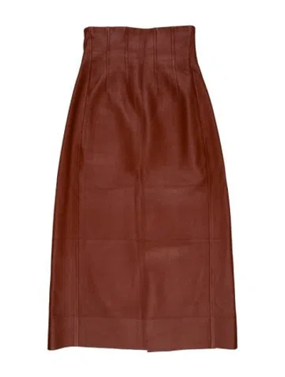 Pre-owned Chloé Lamb Leather Midi Length Skirt In Multi