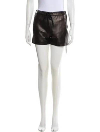 Pre-owned Chloé Lamb Leather Mini Shorts In Black