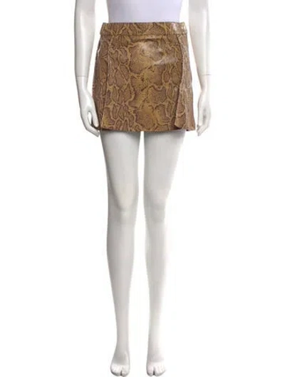 Pre-owned Chloé Lamb Leather Mini Skirt In Brown