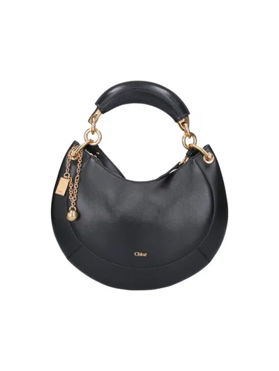 Chloé Lamb Leather Shoulder Bag In Black