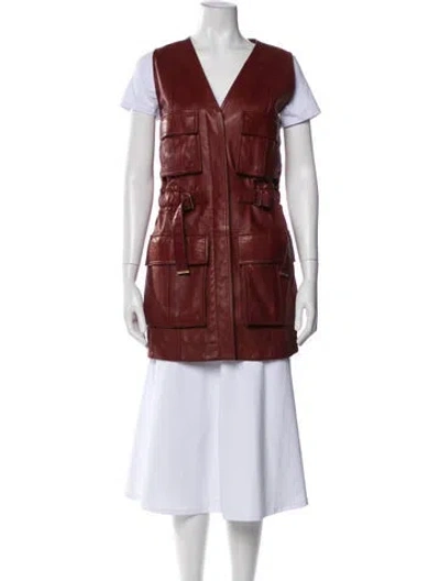 Pre-owned Chloé Lamb Leather Vest W/ Tags In Brown