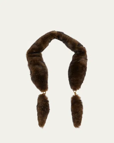 Chloé Lamb Shearling Chain-tails Scarf