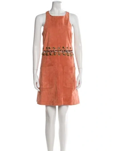 Pre-owned Chloé Lambskin Mini Dress In Orange