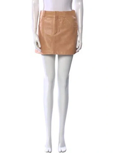 Pre-owned Chloé Lambskin Mini Skirt In Neutral