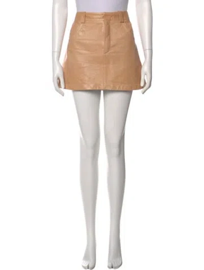 Pre-owned Chloé Lambskin Mini Skirt In Neutral