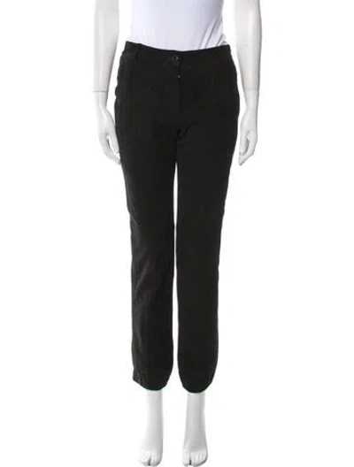 Pre-owned Chloé Lambskin Straight Leg Pants In Black