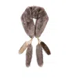Chloé Lambskin Treasure Tails Scarf In Brown