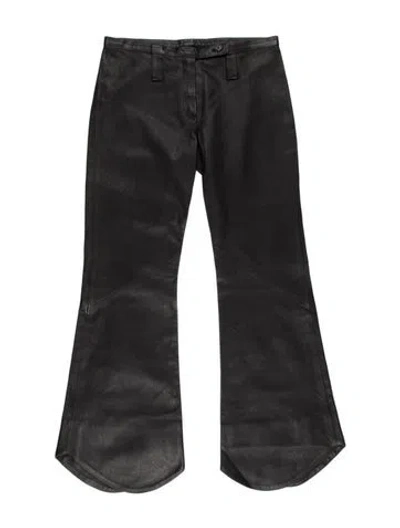 Pre-owned Chloé Lambskin Wide Leg Pants In Gray