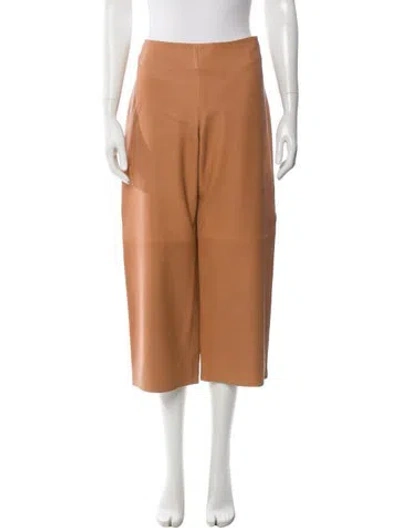 Pre-owned Chloé Lambskin Wide Leg Pants In Pink