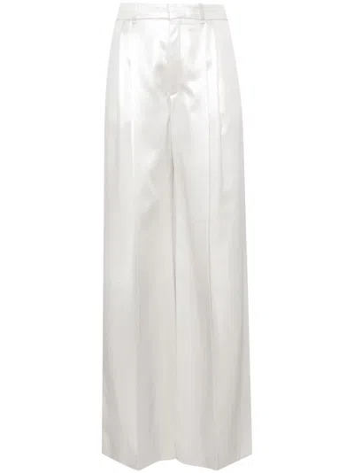Chloé Silver Lamé Wide-leg Trousers