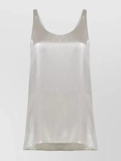 CHLOÉ LAMINATED SILK TANK TOP