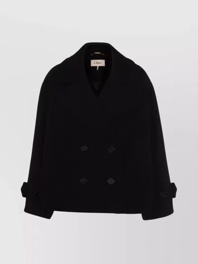 Chloé Lapel Double-breasted Coat Buttoned Cuffs