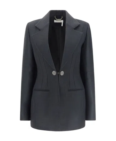 Chloé Lapel Suit Coat In Black