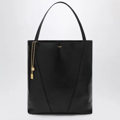 Chloé Large Black  Spin Tote Bag In Blue