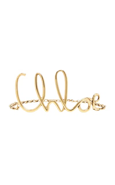 CHLOÉ LARGE C GOLD-TONE CHAIN BELT