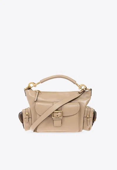 Chloé Large Camera Shoulder Bag In Beige