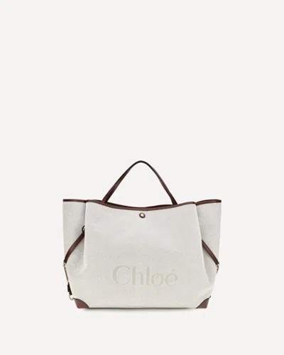 Chloé Large Carry Tote Bag In Beige