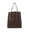 Chloé Large  Spin Tote Bag In Grained Leather In Brown