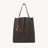 Chloé Large  Spin Tote Bag In Grained Leather Brown Size Onesize 100% Bovine Leather In Brown