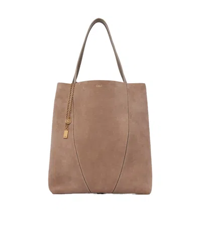 Chloé Large Double-handle Shoulder Bag In Brown