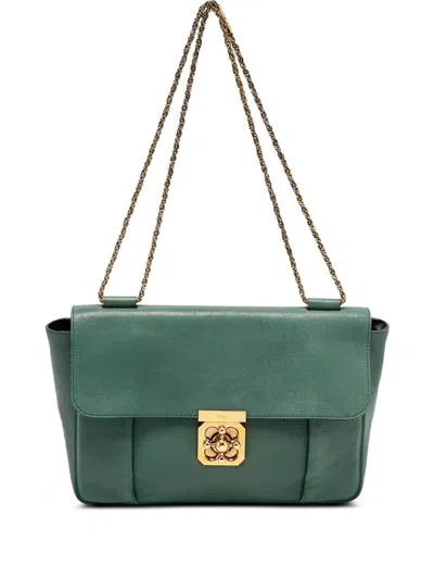 Pre-owned Chloé Large Elsie Turn-lock Shoulder Bag In Green