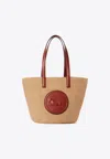 Chloé Beige Large Horse Medal Basket Tote In Brown