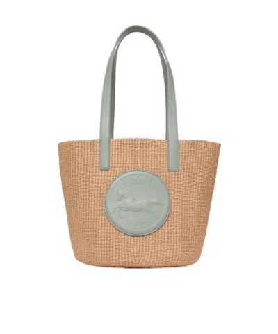 Chloé Large Horse Medal Basket In Natural Fibers In Brown