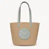 Chloé Large Horse Medal Basket In Natural Fibers Green Size Onesize 100% Paper
